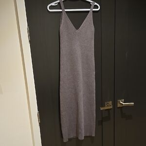 Zara Gray Sleeveless Slip Midi Dress